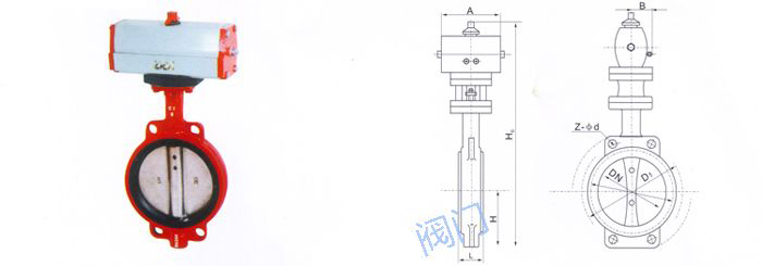 D671X氣動對夾式襯膠蝶閥 D671X氣動對夾式襯膠蝶閥